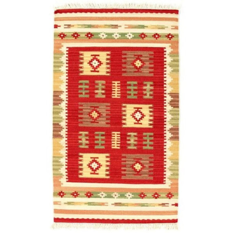 Kiser Southwestern Flatweave 60cm X 110cm Indoor / Outdoor Area Rug