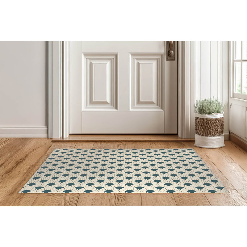 Paillasson à pois, Dusty Aqua, L 60 po x L 84 po