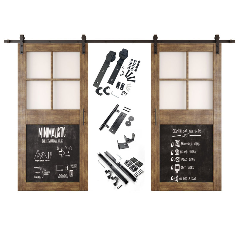 Portes de grange non assemblées et finies en forme de tableau noir 36 po x 84 po Homquer, 36 po x 84 po