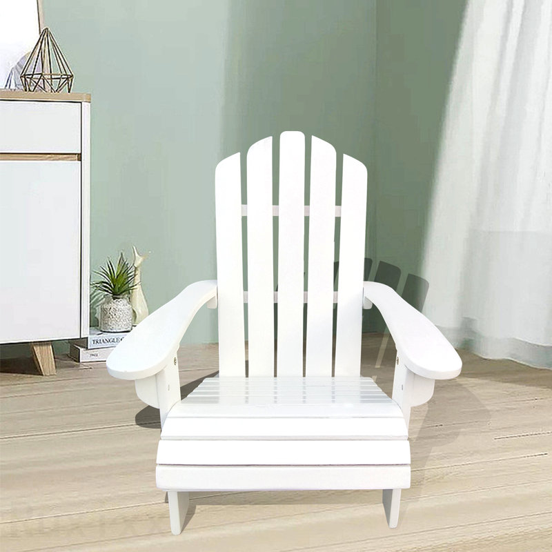 Chaise Adirondack pour enfants en bois pour l'extérieur ou l'intérieur, blanc