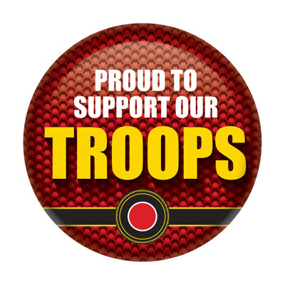 Bouton «Proud To Support Our Troops»