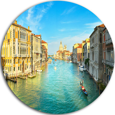 Cityscape Metal Wall Art, Venice Italy Evening Photography Print - Vibrant Evening Venice Italy