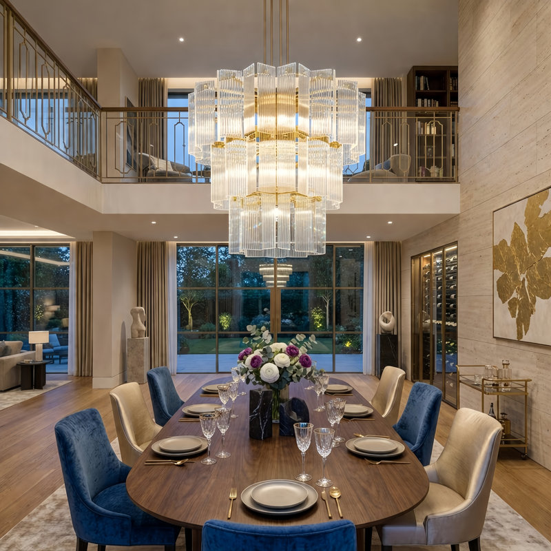 16-light 32"w Polished Brass Modern Tired Chandelier With Glass Shade For Dining Room Or Living Room
