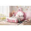 Lit plateforme simple tapissier avec tête de lit en forme de lapin-1274848090