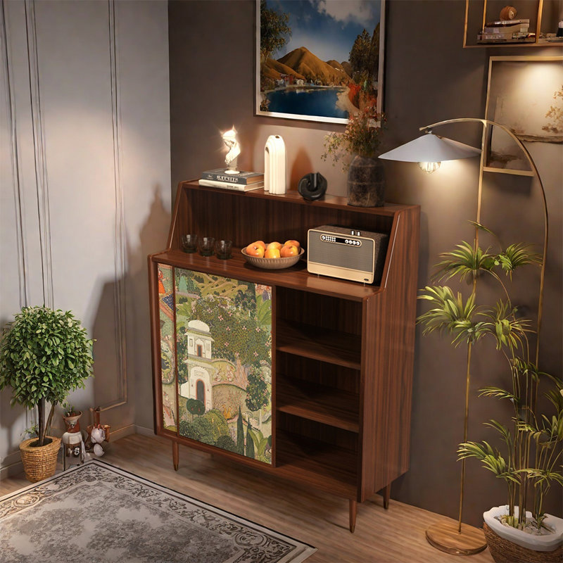 Armoire de rangement durable en bois de pin à deux portes