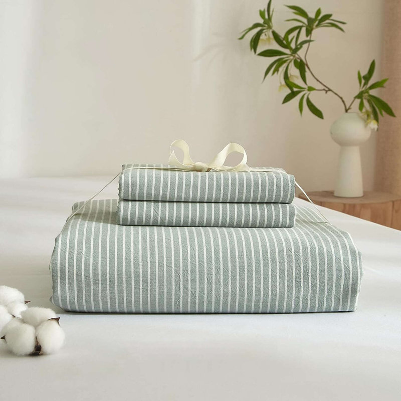 Ensemble de housse de couette XINMIANFANG, Green/White, Housse de couette grand et 2 taies d'oreiller stan
