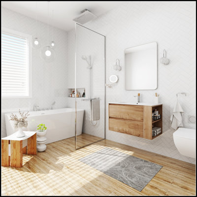 Meuble-lavabo mural avec lavabo en gel, durable et résistant à l'humidité pour les salles de bain modernes