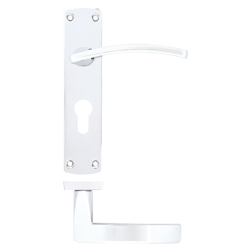 Single Dummy Door Handle, Polished Chrome