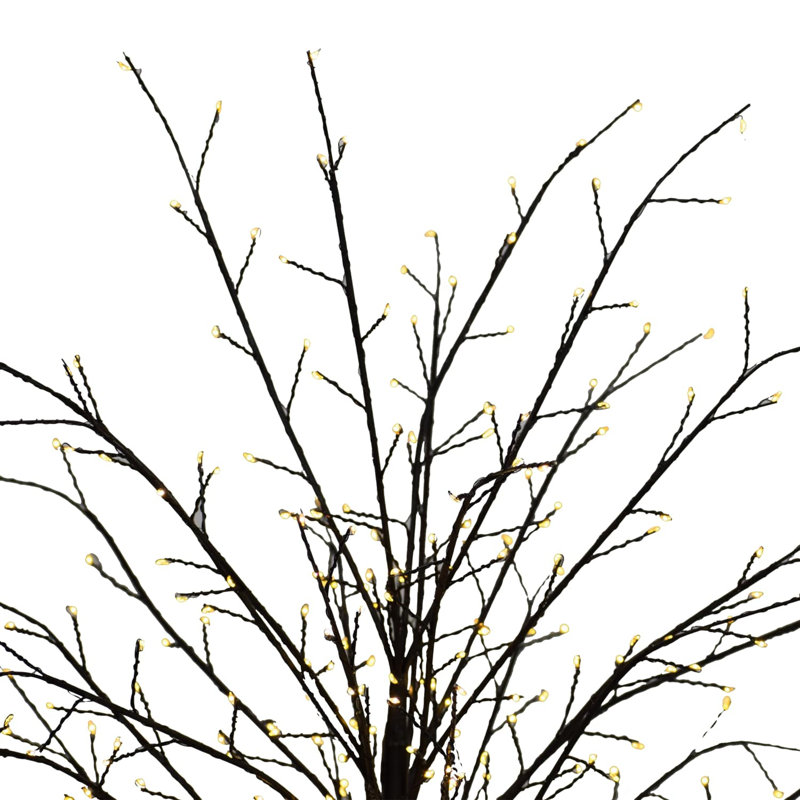 Micro Dot Lighted Trees and Branches, Black, 59.1" H x 17.3" L x 17.3" D