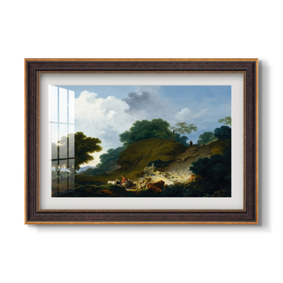 Paysage avec bergers et troupeau de moutons, vers 1763-1765 - Jean-Honoré Fragonard - Estampe encadrée sur mesure