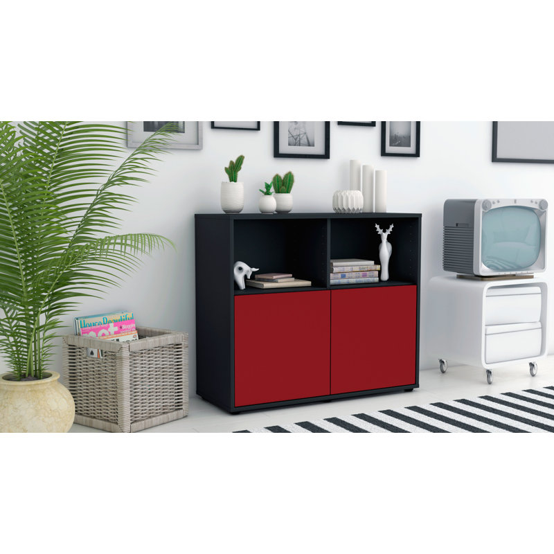 Raleigh 92cm Sideboard, Anthracite/Red