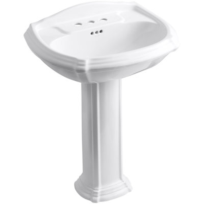 Portrait Ceramic 27" Pedestal Bathroom Sink with Overflow