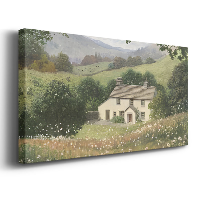 «Landscape Series» -CCCCLIXIX- Toile tendue avec châssis tendue, prête à être accrochée, H 25 po x l 49 po, Doré
