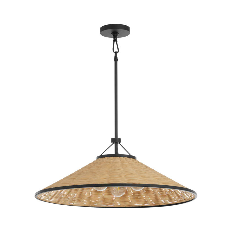 Luminaire suspendu 3 lumières Aseeb, Matte Black
