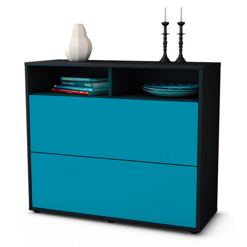 Quarry 92cm Sideboard, Anthracite/Turquoise