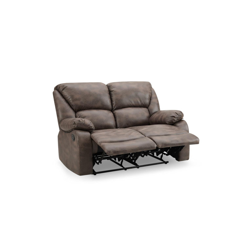 Rivka 2 Seater Faux Leather Reclining Sofa, Brown
