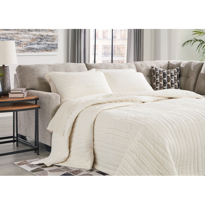 Upholstered L-Shaped Sectional, Right Hand Facing, Pebble