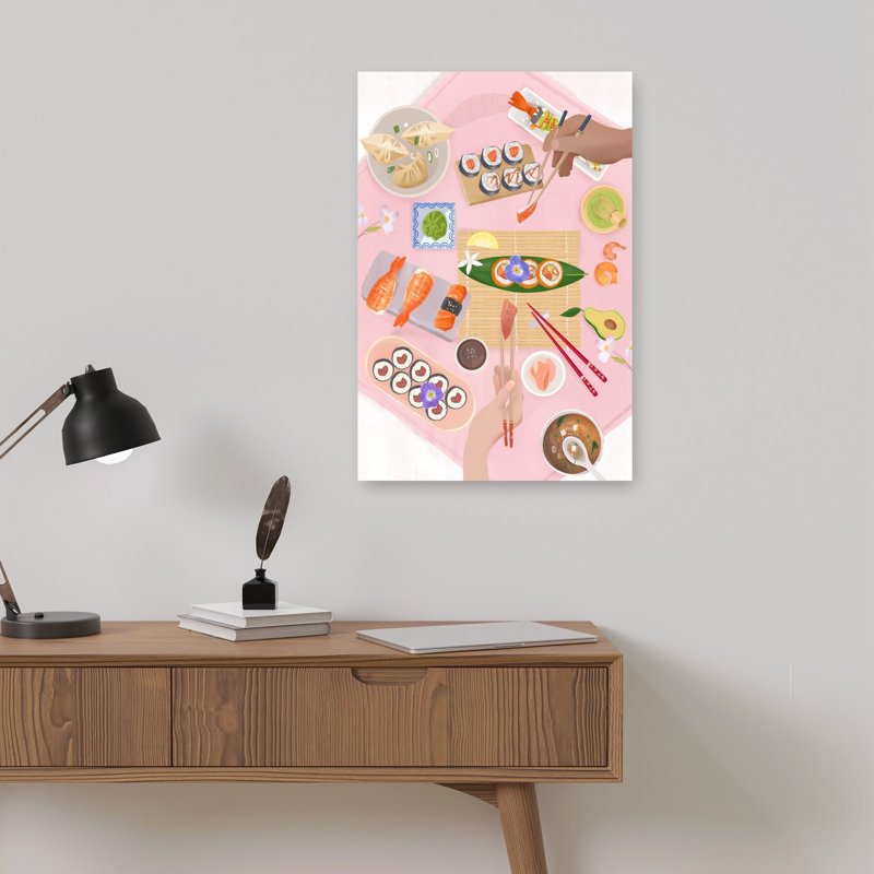Affiche murale contemporaine « Brunch Sushi », H 18 po x l 12 po