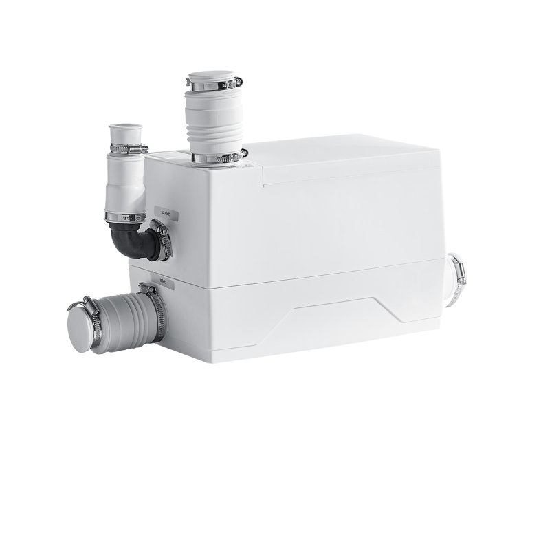 Pompe utilitaire pour évier 350 W, débit de 7 200 l/h, hauteur de refoulement de 8 m, unité d'évacuation des eaux usées avec 3 entrées, conception compacte et efficace pour les applications en sous-sol, évier et douche.
