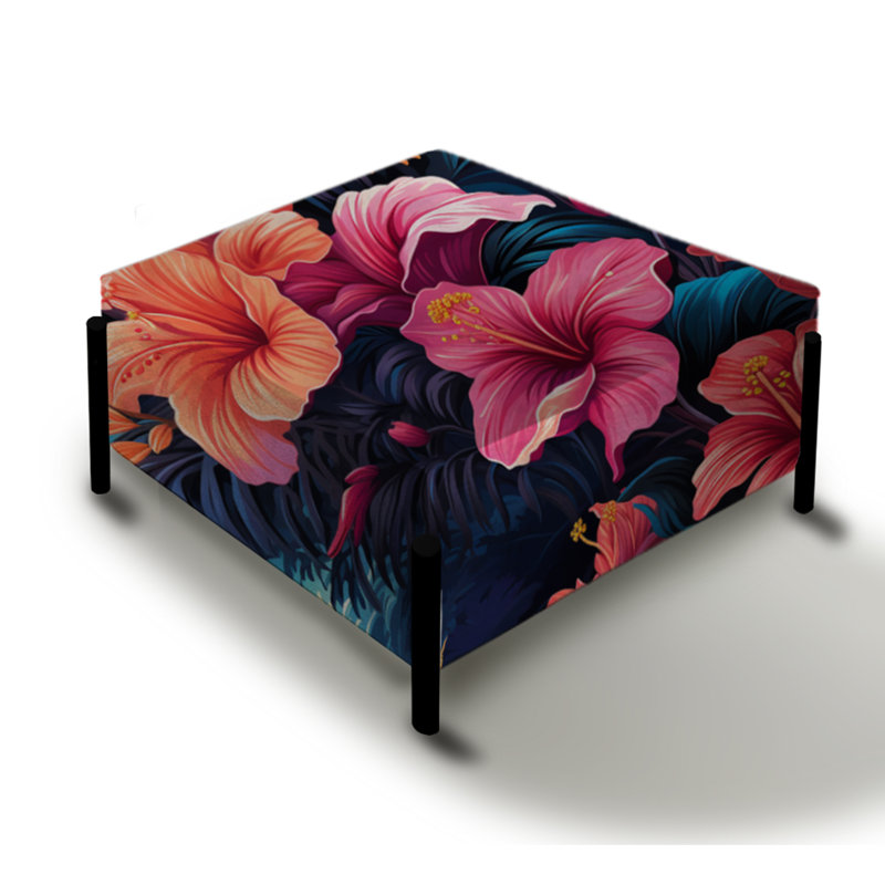 Starlit Paradise - motif tropical - grand repose-pieds carré tropical