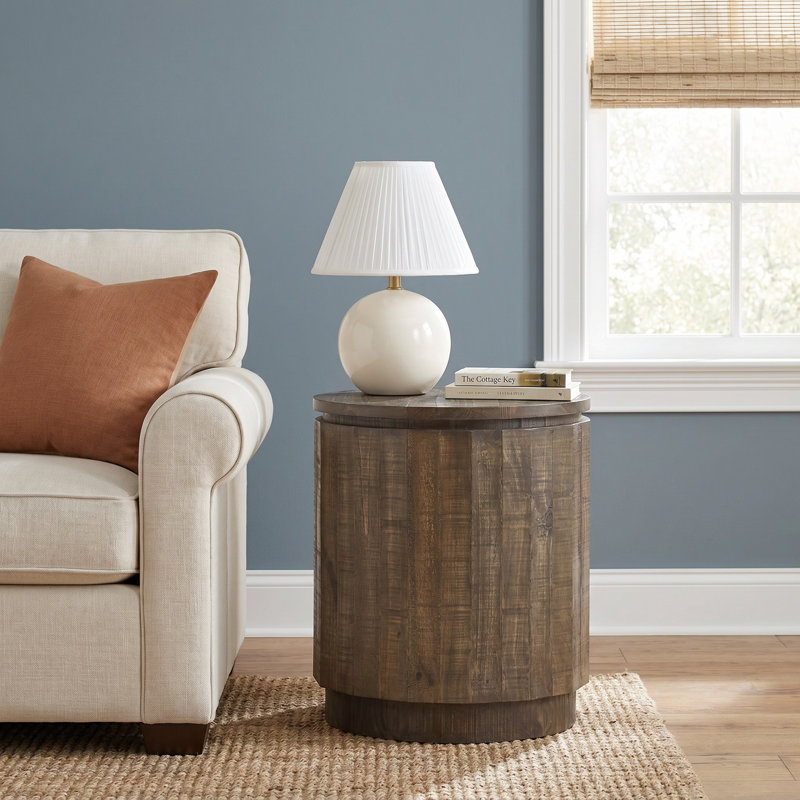 Raelle Leanora Solid Wood Drum End Table Set