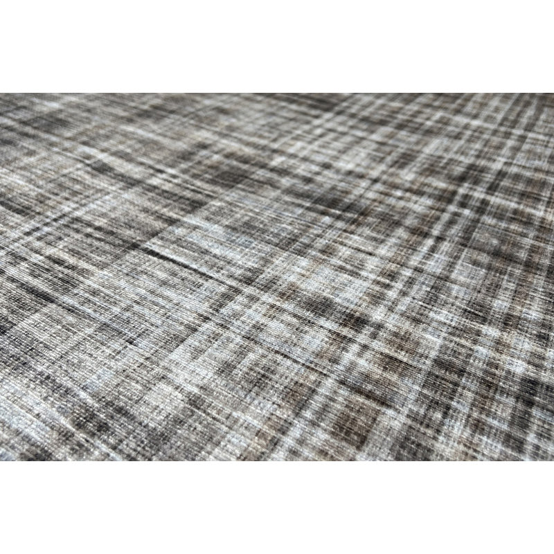 Haryss Plaid Machine Woven Polyester/Chenille Area Rug in Brown, Rectangle 2' x 3'