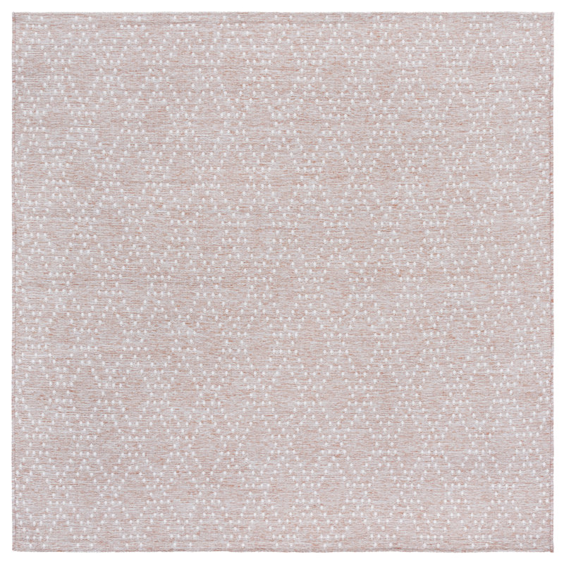 Edmond 850 Polypropylene/Polyester Geometric Indoor/Outdoor Rug in Rust/Gray, Square 6'7"