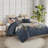 Ensemble d'édredon en coton bleu marine 8 pièces Camillia-611672008