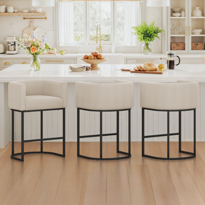 Tabouret de comptoir rembourré 26 "avec structure en métal Jessica