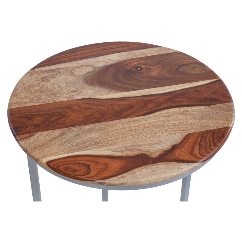 Solid Mango Wood And Metal C-Table