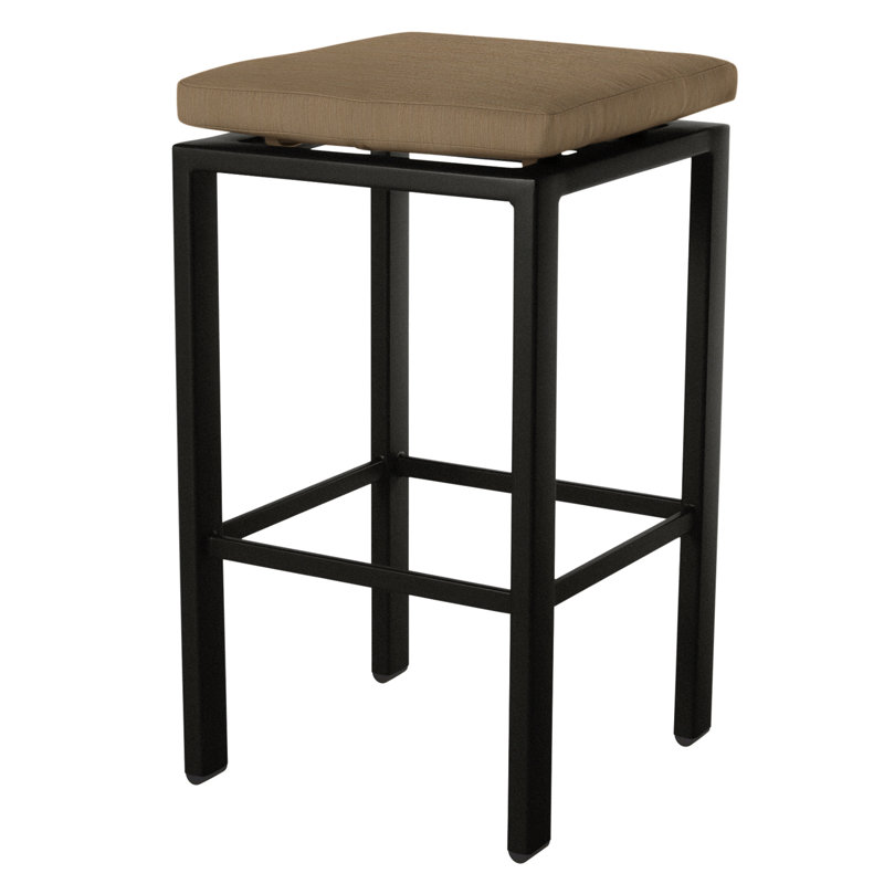 Aris Outdoor Bar Stool, Carbon Black, Sahara Cafe, 31.25"