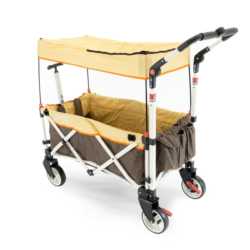 Pack poussette pliante poussoir brun