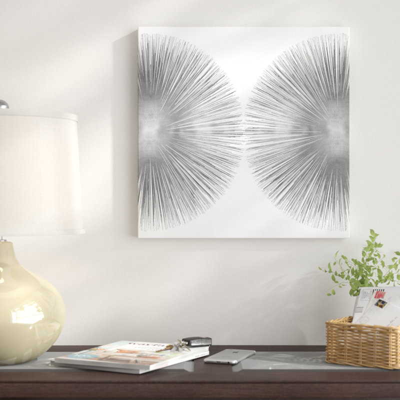 Silver Sunburst II, impression sur toile tendue, H 12 po x l 12 po x P 1,5 po, Pas de tapis, Toile tendue