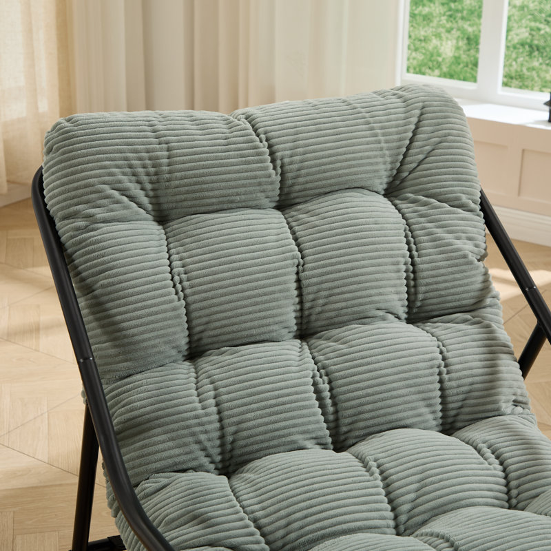 Chaise berçante d'intérieur / d'extérieur avec accoudoirs courbés, chaise berçante d'appoint à coussin épais pour le salon, la chambre à coucher, le balcon, le porche