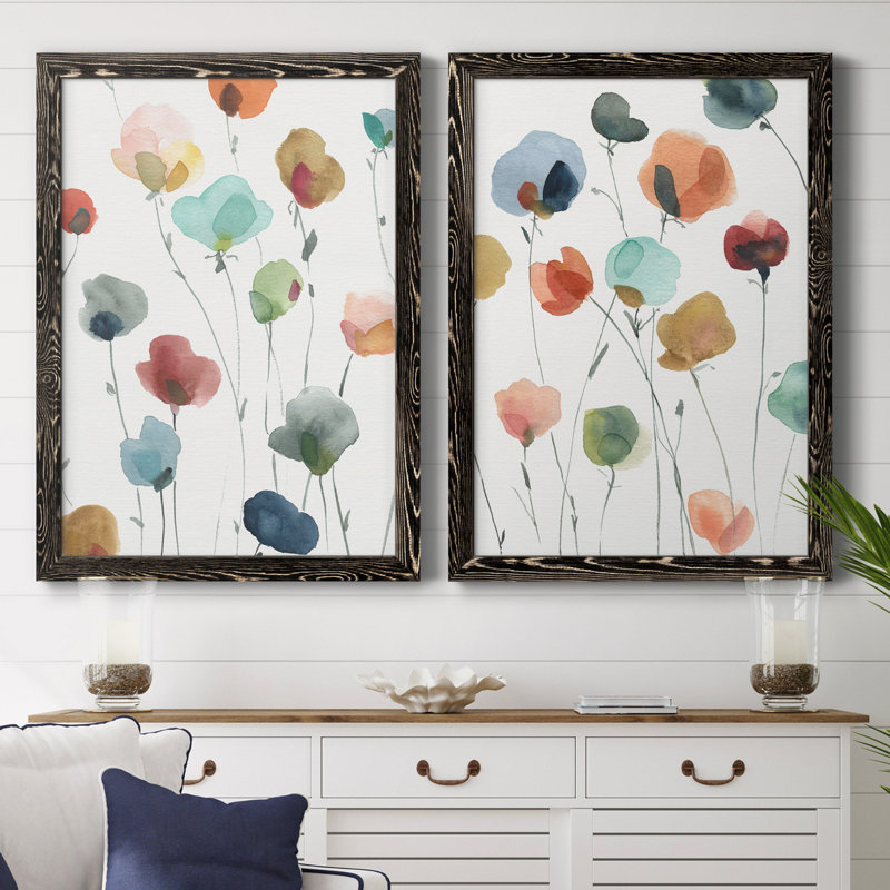 «Lollipop Garden I», ensemble de 2 impressions, Toile encadrée, H 31,5 po x l 47 po x P 1,5 po, Noir