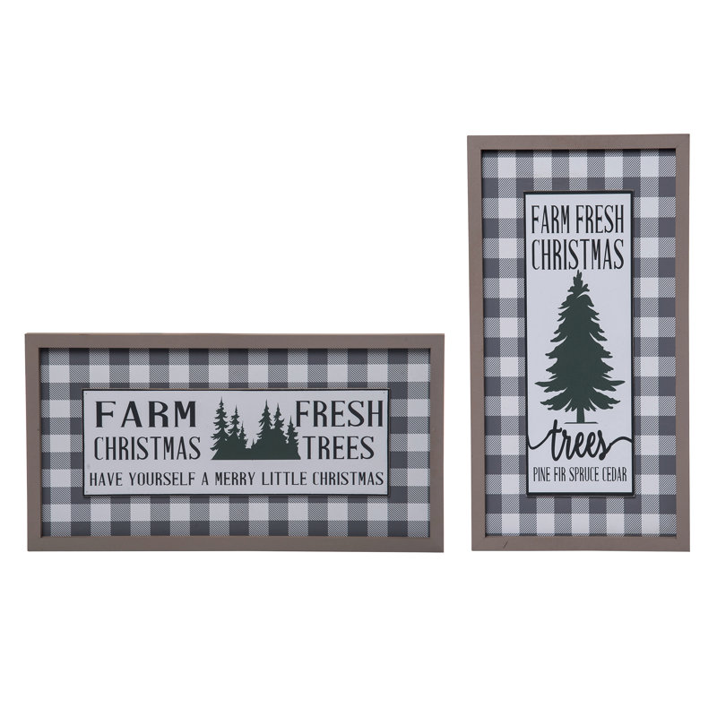 Ensemble de 2 décorations de Noël en bois aggloméré