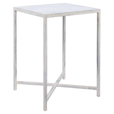 LA Marble Cross Legs End Table