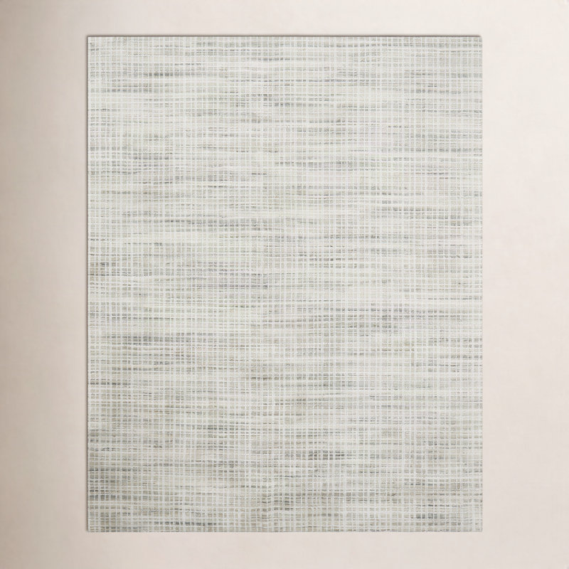 Tapis vert tissé à la main Hannon, Rectangle 8 pi 6 po x 11 pi 6 po