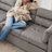92.5" W Corduroy Upholstered Reversible Sleeper Sofa and Chaise with Storage -501710789