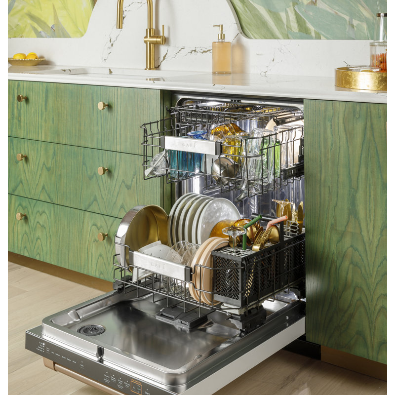 Café CustomFit Stainless Interior Smart Dishwasher with Ultra Wash Top Rack and Dual Convection Ultra Dry, LED Lights, 39 dBA