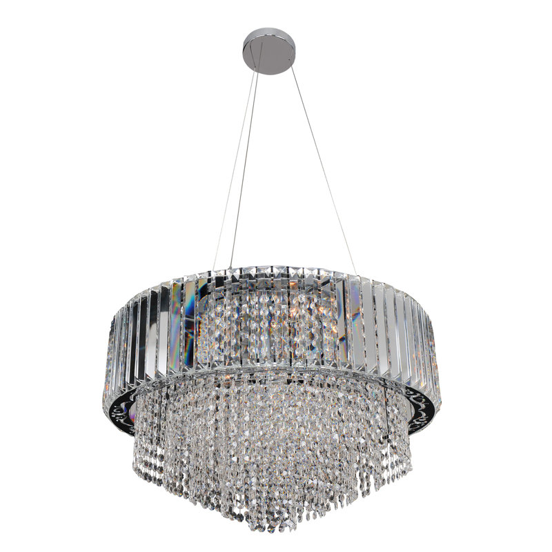 Luminaire suspendu Adaliz 12 LT chrome / transparent Allegri, Éléments transparents Swarovski