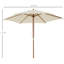 Kinser 2.5m Wood Garden Parasol Sun Shade with Vent 38mm Pole-15973121