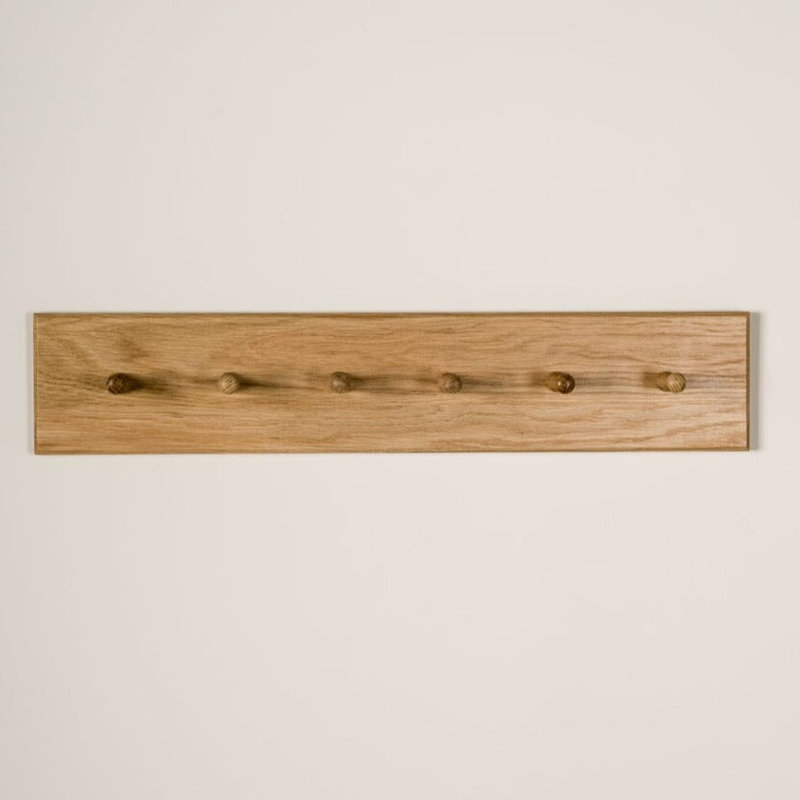 Hopley Solid Wood Wall 6 - Hook Wall Mounted Coat Rack, Oak
