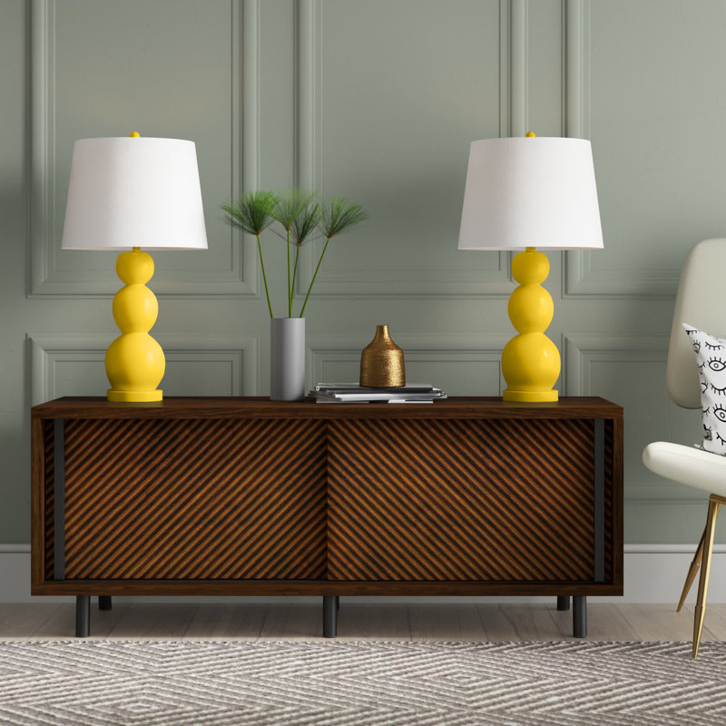 Dearis Glass Table Lamp, Yellow