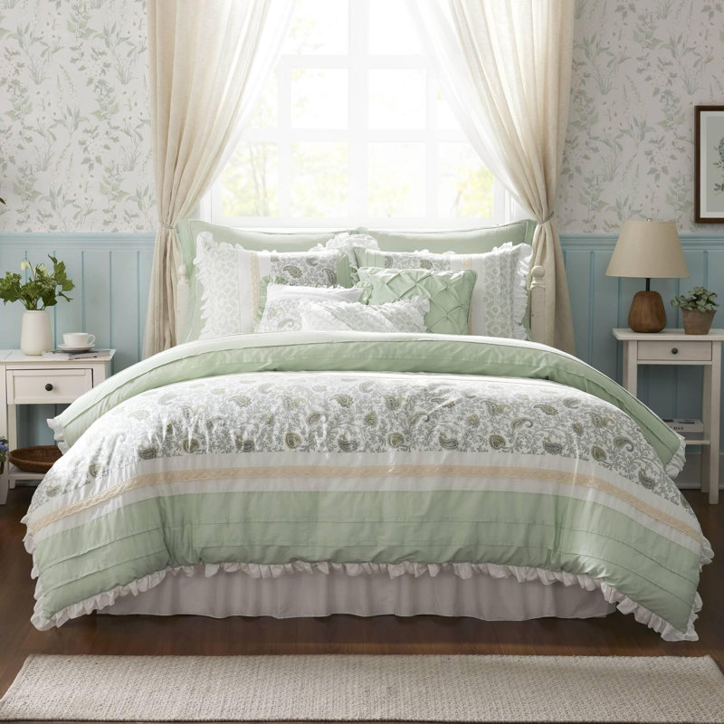 Ensemble d'édredon en coton percale 9 pièces, Très grand édredon et 8 pièces supplémentaires, Coral