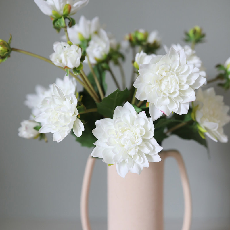Dahlia artificiel blanc 56 cm