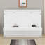 Grand lit escamotable avec rangement, armoire-lit pliable avec coiffeuse, miroir central et 2 tiroirs latéraux-756841622