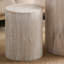 Ensemble de 3 tables basses rondes en bois, tables de bout, supports à plantes et pièces décoratives - finition bois blanchi-131261771