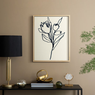 «Floral Marker II», reproduction encadrée - bois massif