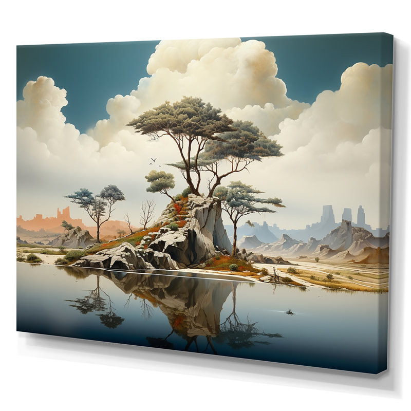 «Mind-Blowing», art mural paysage abstrait, Toile tendue, H 12 po x l 20 po x P 1 po